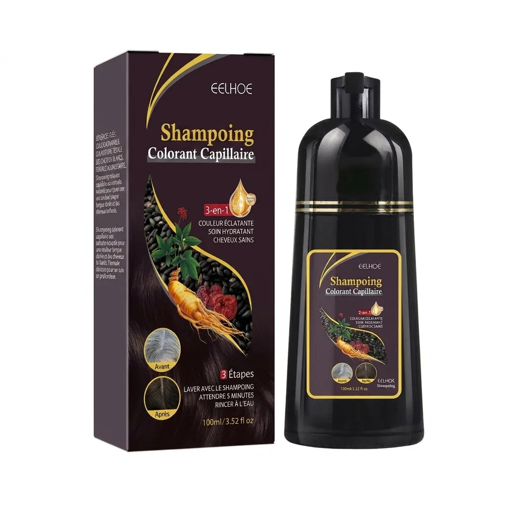 Shampoing réparateur et colorant pour cheveux noirs | Veiggara.