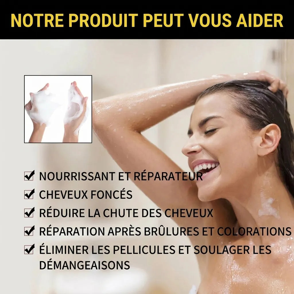 Shampoing réparateur et colorant pour cheveux noirs | Veiggara.