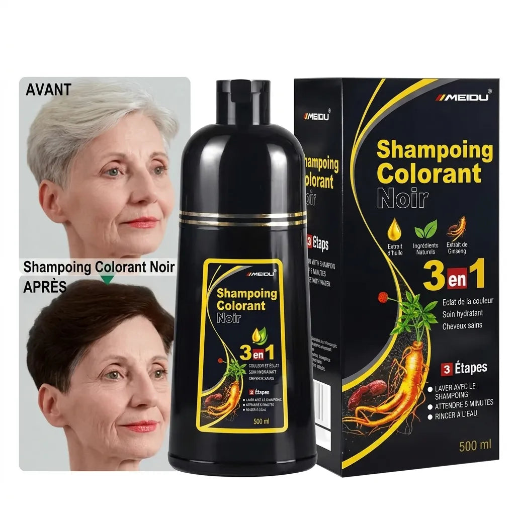 Shampoing réparateur et colorant pour cheveux noirs | Veiggara.